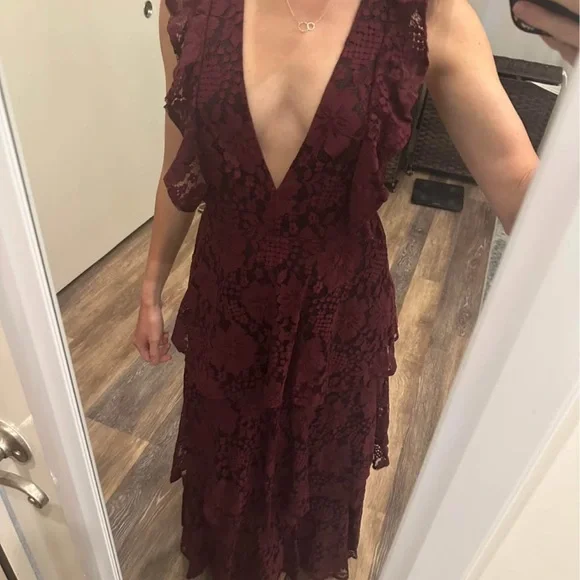 Lulus | Dresses | Lulus Burgundy Lace Midi Dress | Poshmark Lulus | Dresses | Lulus Burgundy Lace Midi Dress | Poshmark
